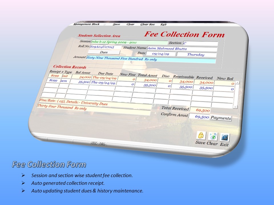 Fee Collection